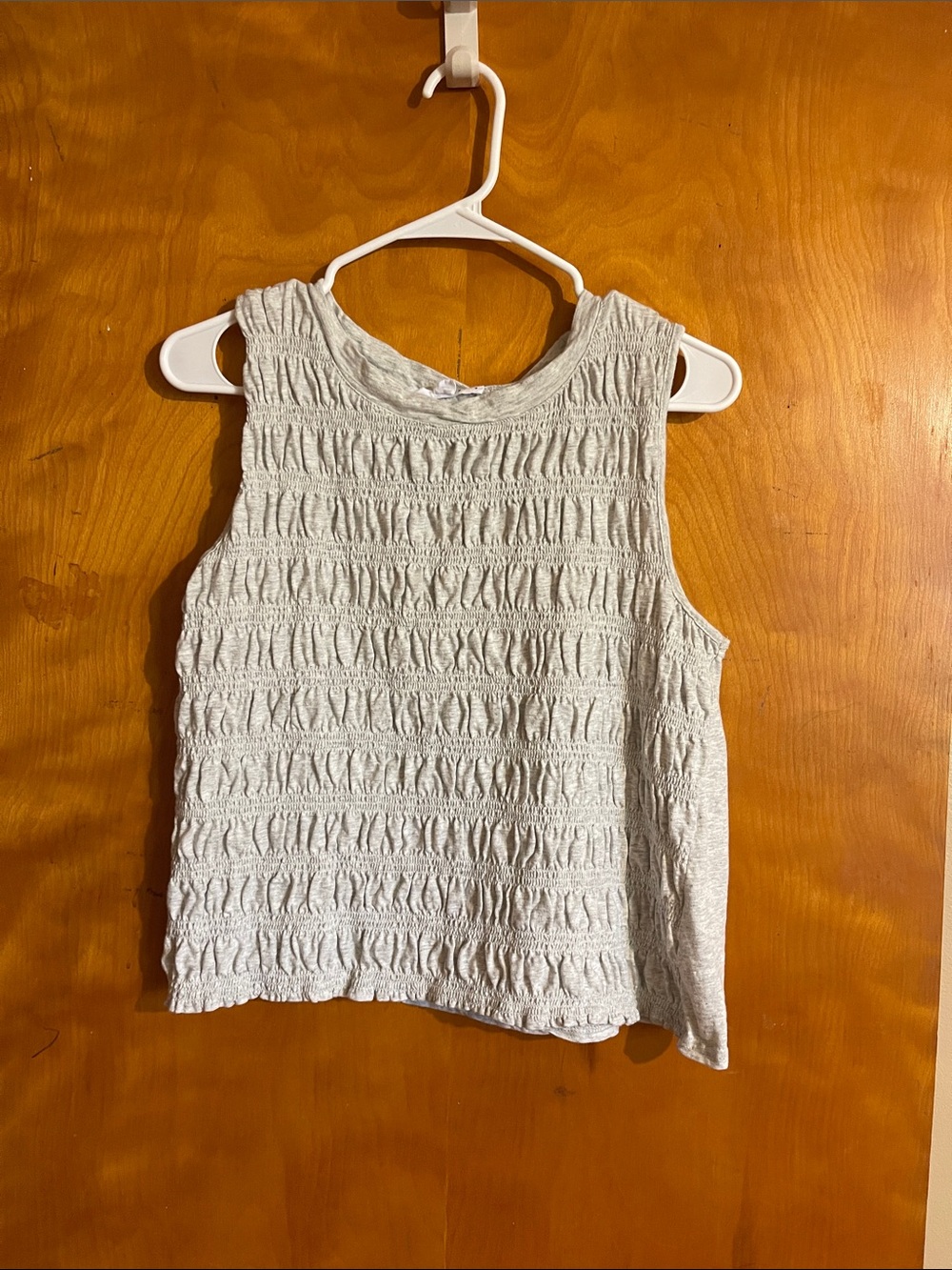 Jane and Delancey Light Gray Smocked Tank Top
